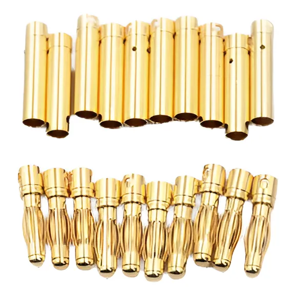 10pair 4,0 Mm 4mm Rc Batería Dorado Bala Conector Banana Plu