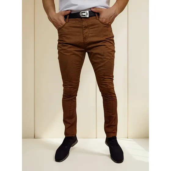 Pantalones Pull & Bear Gabardina Chupin Hombre