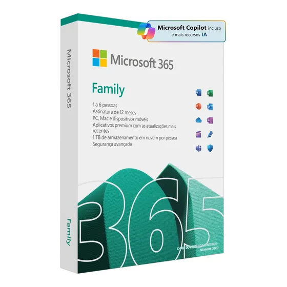 Microsoft 365 Family 12 Meses Até 6 Usuarios- Box Imediato