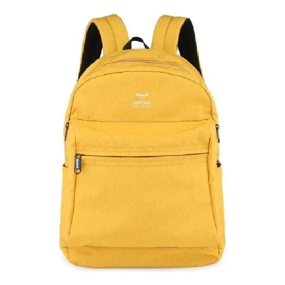 Himawari - Mochila Escolar O De Viaje Porta Laptop H1016-1 Color Amarillo Diseño De La Tela Lisa