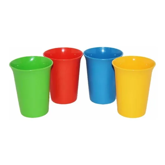 4 Vaso Campana 7 Onza Color Azul Amarillo Verde Rojo