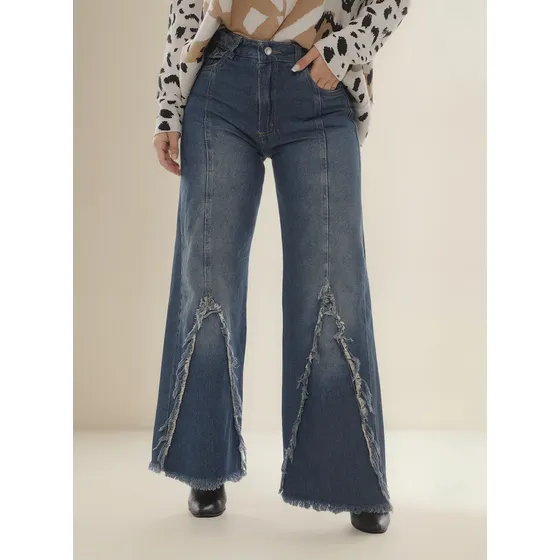 Pantalón Jean Mom Triangulo Mujer .