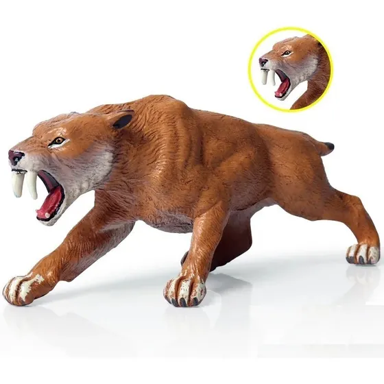 Modelo De Figura Tigre Dente De Sabre Smilodon Selvagem 