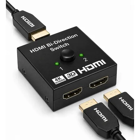 Chaveador Switch Hdmi 2x1 E 1x2 Bi-direcional 4k Ultra Hd 3d Transmissão Imagem Som Splitter Duplicador Hdmi Marca QueroCase