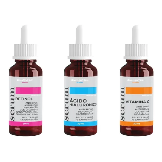 Retinol + Vitamina C + Ácido Hialurônico Bbglow Dermaroller