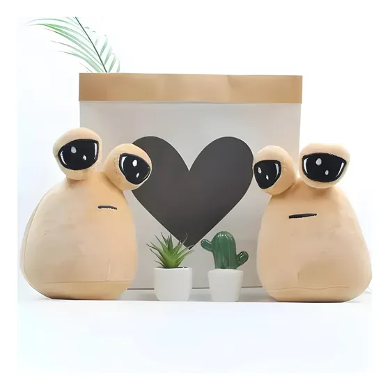 Pelúcia Fofinha My Pet Alien Pou 22 cm Alienígena Almofada Antialérgico Cor Bege - Entrega Imediata