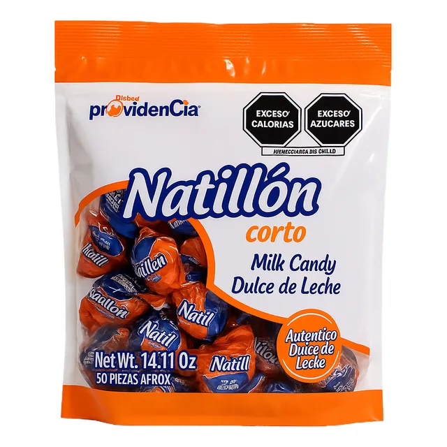Natillón Corto Providencia 400g 50 Piezas Dulce de Leche Suave Sabor Tradicional Mexicano