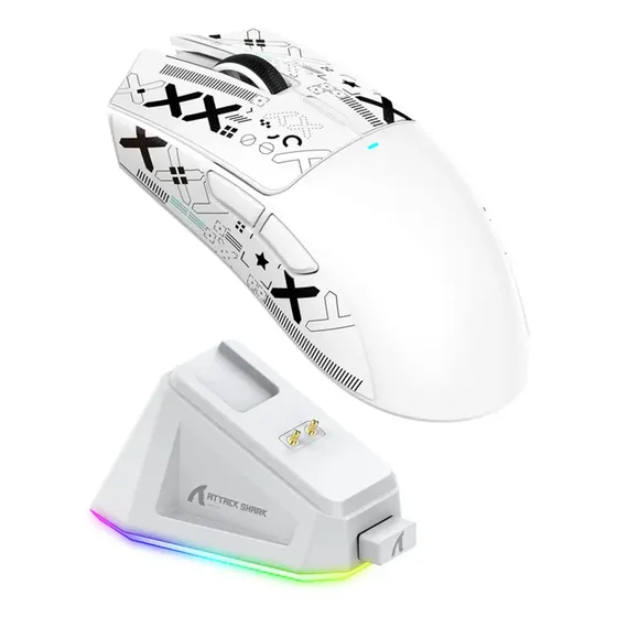 Ratón inalámbrico para jugadores Attack Shark, 2,4 G, 2000 ppp, Paw3311 X11, color blanco