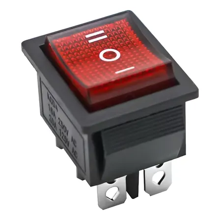 Botao Interruptor Gangorra 3 Posições 6 Pinos Led Máquina Vermelho