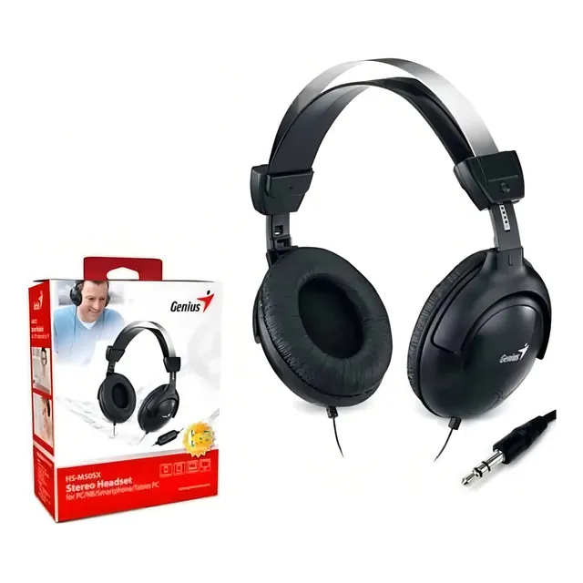 Audífono Genius Hs-m505x Para Video Llamadas Con Micrófono Color Negro