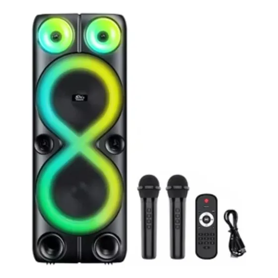 Parlante Sing-g Zqs8238 Inalámbrico 40w Karaoke 2 Micrófonos