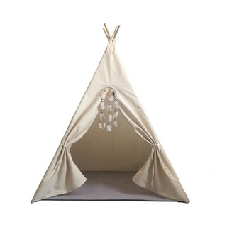 Tipi Teepee Con Tapete Atrapasueños Loneta Beige 2-3 Niñ@s Tipi Teepee Con Tapete Atrapasueños Loneta Beige 2-3 Niñ@s