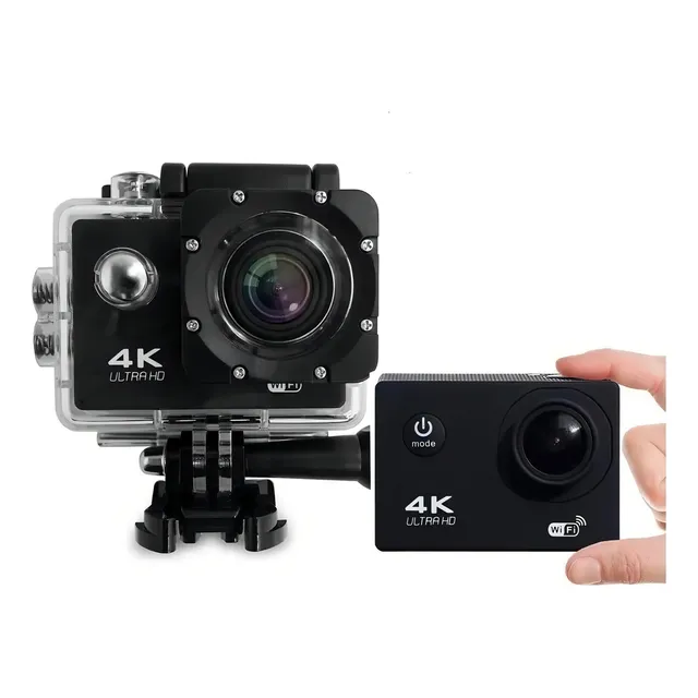 Camara Sumergible Hd Wifi Deportiva - 4k Tipo Go- Kubo Color Negro