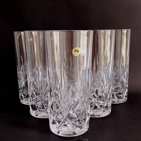 Cuatro Vasos Altos Cristal Italiano Rcr Royal Crystal Rock