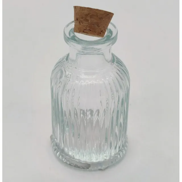 6 Botellita Vidrio Frasco Con Corcho 40cc 8 X 4,2cms Diseño 