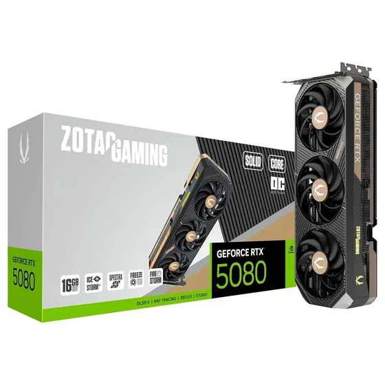 Placa de Vídeo Zotac GeForce RTX 5080 OC 16 GB GDDR7