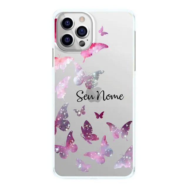 Capinha Personalizada Borboletas Universo Rosa Lilás Com Nom