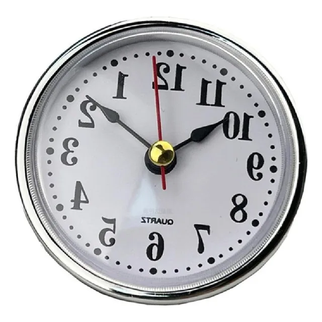 Mini Reloj Insercion In Movimiento Redondo Cara Blanca Tono