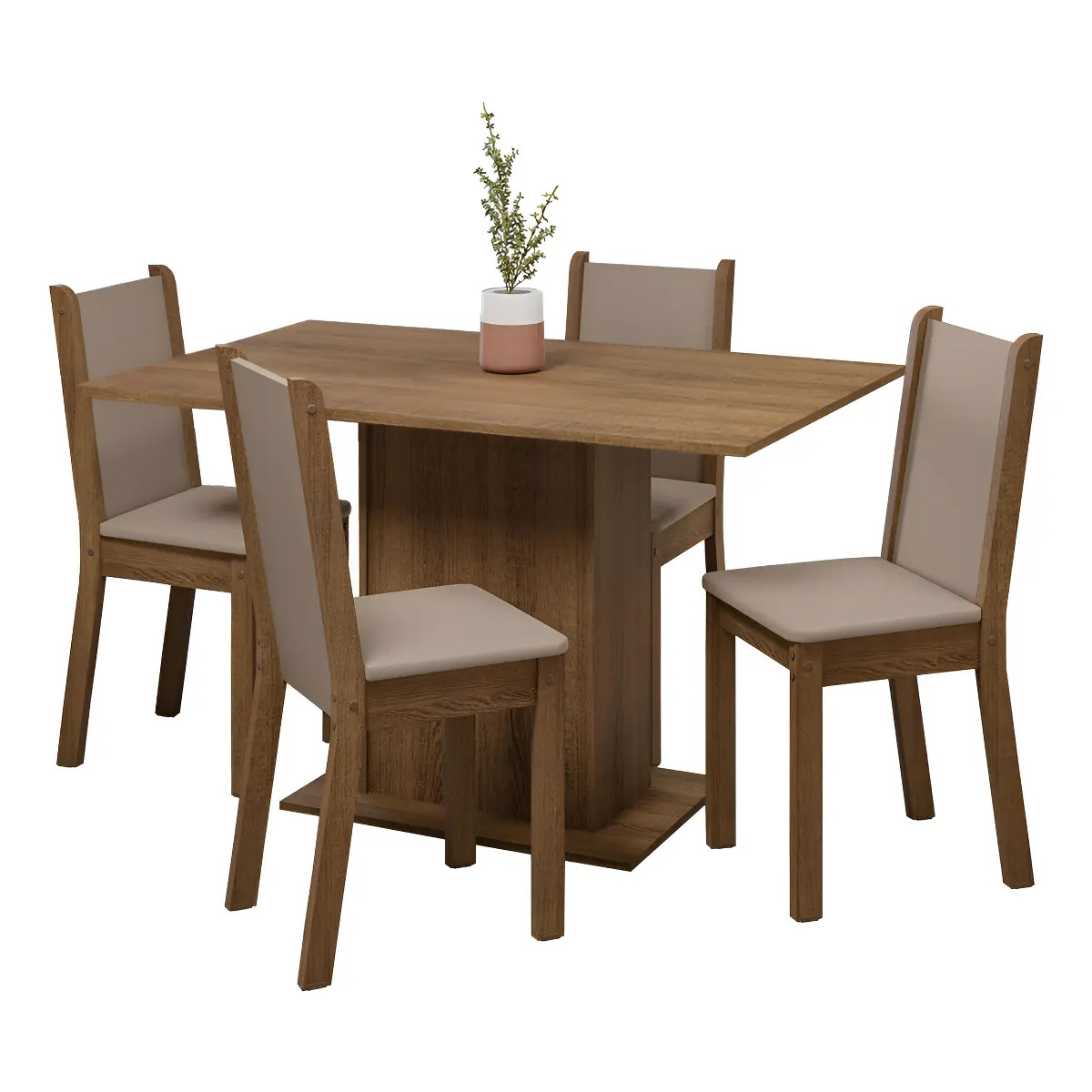 Sala De Jantar Mesa Tampo Madeira 4 Cadeiras Tina Madesa Rb Cor Bege Desenho do tecido das cadeiras Liso MDJA0401637QBE Sala De Jantar Mesa Tampo Madeira 4 Cadeiras Tina Madesa Rb Cor Bege Desenho do tecido das cadeiras Liso MDJA0401637QBE