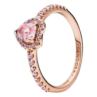 Anillo Pandora Recubrimiento Oro Rosa Corazón Brillante Rosa 8 Anillo Pandora Recubrimiento Oro Rosa Corazón Brillante Rosa 8