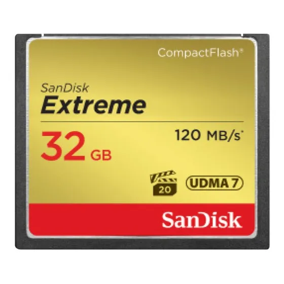 Cartão Memória Compact Flash Cf 32gb Sandisk Extreme 120mb/s