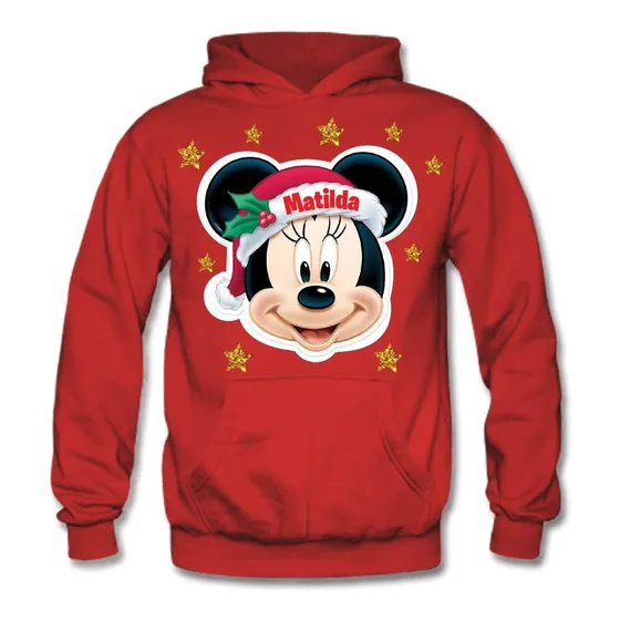 Poleron Minnie Navidad Personalizado Niñas Algodón 4