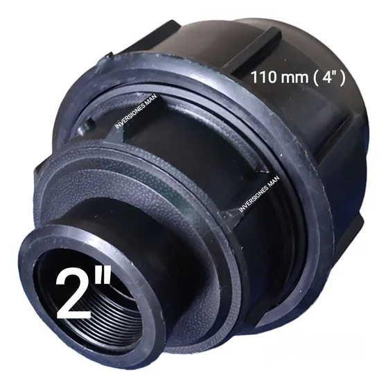 Adaptador Hembra 110 Mm 4 X 2 PuLG Riego Pead Manguera 