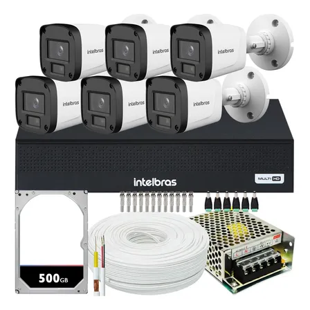 Kit 6 Câmeras Intelbras Vhl 1220b Full Hd Dvr De 8ch 1108-c