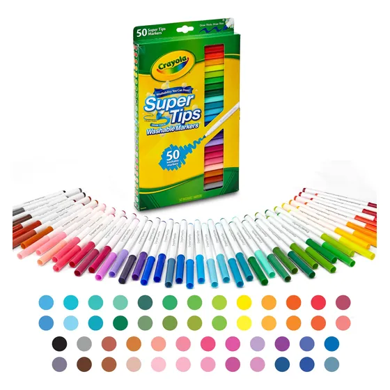 Marcadores Supertips Crayola 50 Unid Lavables.