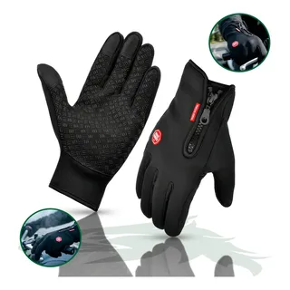 Par De Luva Motoqueiro Térmica E Impermeável Touch Screen Ideal Para Inverno Tamanho Único Pholex