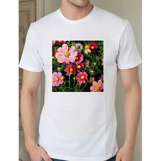 Remera De Hombre Flores Colores Floreada Colorida Mod3