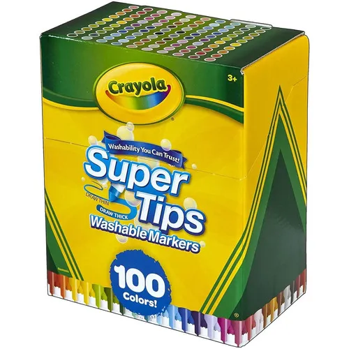 Crayola Set De Marcadores Super Tips Lavables 100 Unidades