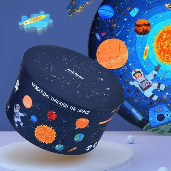 Puzzle Redondo Vagando En El Espacio 150 Pcs Mideer