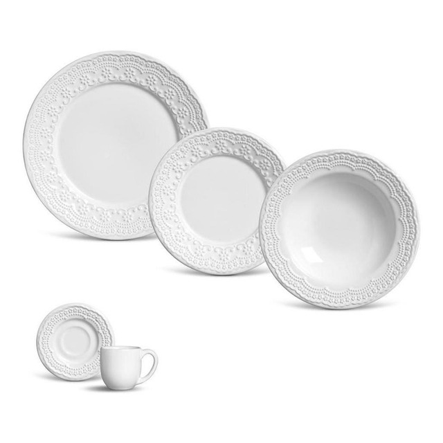 Aparelho De Jantar 20 Peças Madeleine Branco Aparelho De Jantar 20 Peças Madeleine Branco