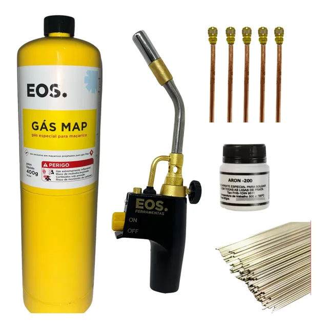Kit P/ Solda Refrigeração Maçarico Portátil Profissional