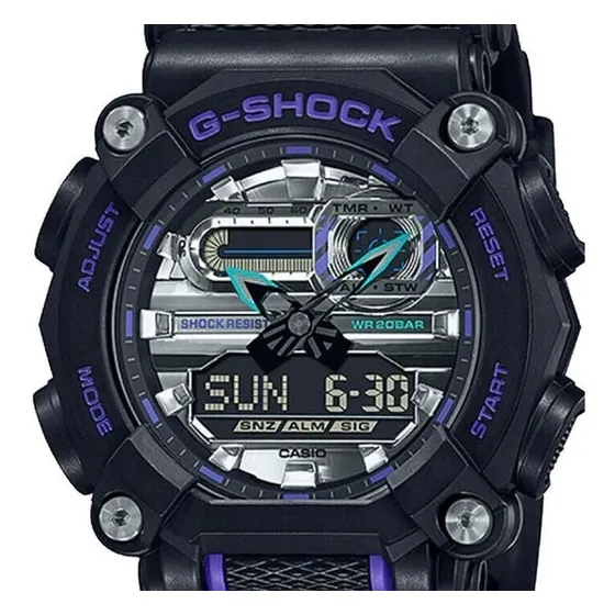 Relógio Casio G-shock Masculino Ga-810b-1a9dr Cor da correia Preto Cor do bisel Preto Cor do fundo Negativo