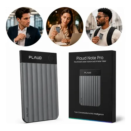 Plaud Note Pro Gravador De Voz Digital Ai 64gb Chatgpt Prata Preto