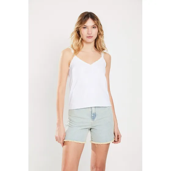 Musculosa Básica Algodón Elastano Blanco Koxis Mujer