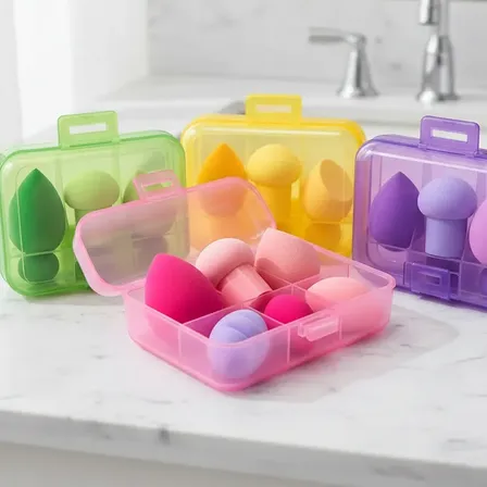 Kit Completo De 6 Esponjas Para Maquiagem Estojo Organizador Sortida Mini/média