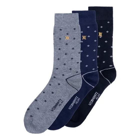 Set 3 Pzs Calcetines Largos Fibra De Bambú Hombre Vermonti B