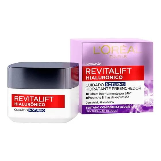 Creme Hidratante Facial Revitalift Hialurônico Noturno 49g L'Oréal Paris