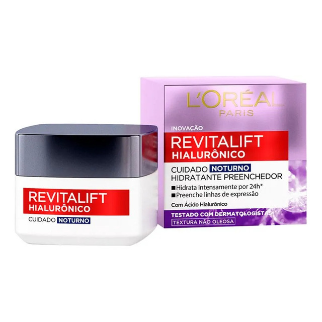 Creme Hidratante Facial Revitalift Hialurônico Noturno 49g L'oréal Paris Creme Hidratante Facial Revitalift Hialurônico Noturno 49g L'oréal Paris