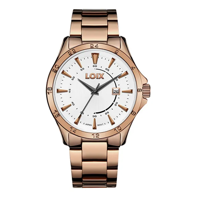 Reloj Hombre Loix® L2112-5 Café Con Tablero Blanco