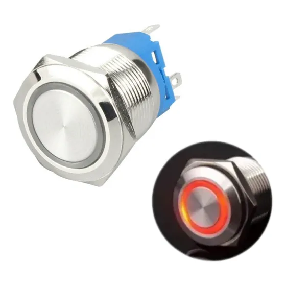 Boton Pulsador Metal Luz Led Con Retencion 22mm 220v