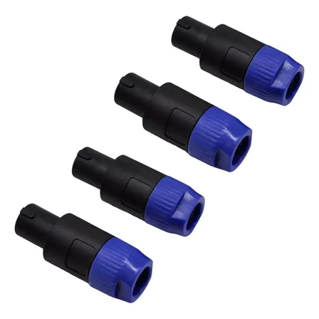 Pack 4 Adaptadores Speakon 4 Polos Con Bloqueo Giratorio Para Audio
