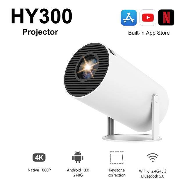 Hy300 Mini Projetor Suporta 4k Portátil Wifi Bluetooth Hy300 Mini Projetor Suporta 4k Portátil Wifi Bluetooth