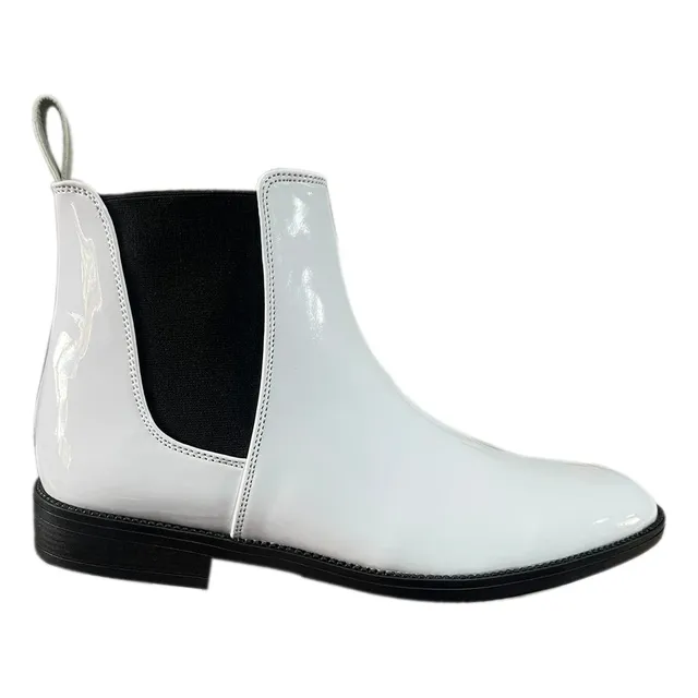 Botín Chelsea Charol Botas Zanthy Shoes Blanco Modelo 600