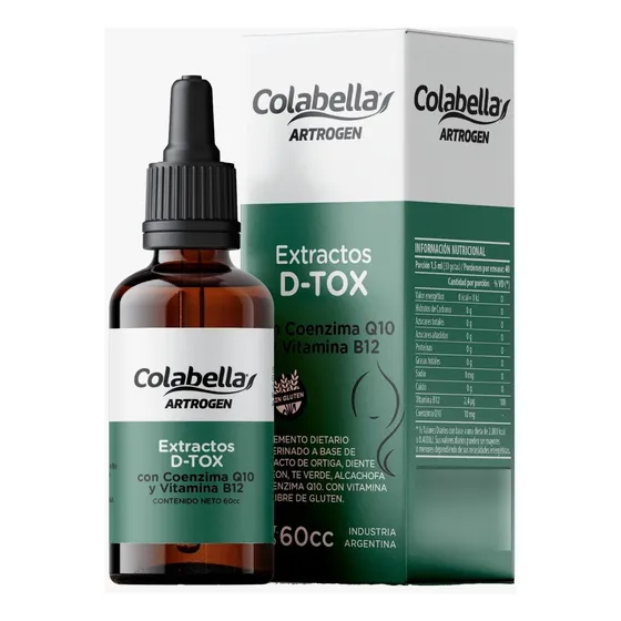 Extracto D-tox Detox Coenzima Q10 B12 Colabella 60cc