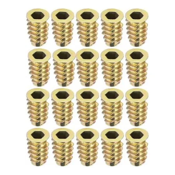 50 Tuercas De Inserto M8x13 Para Madera Muebles Carpintería 