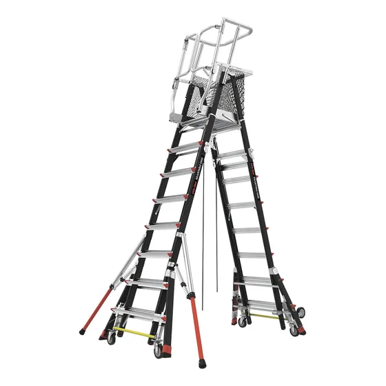 Escalera De Fibra De Vidrio Con Jaula De 8'-14' Ratche